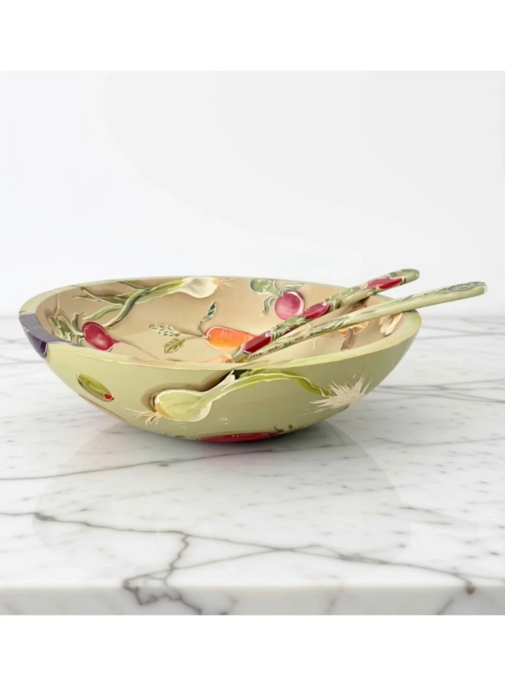 9-Piece Vintage Wooden Serving Bowl Set
